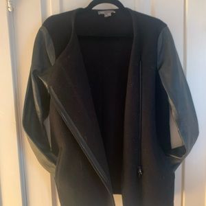 Vince coat leather detail & sleeves warm jacket